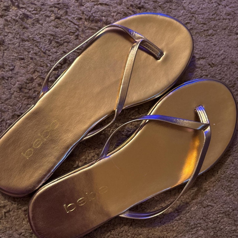 BEBE Metallic Gold Sandals